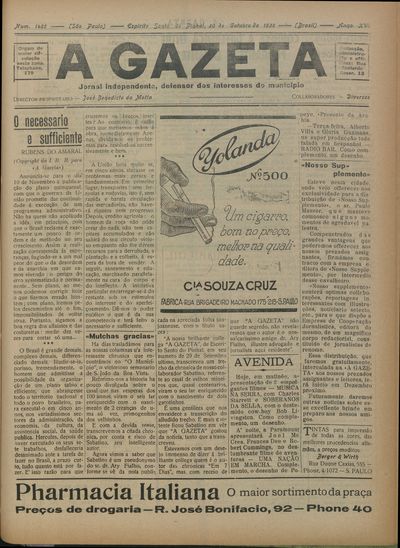 Capa de um dos jornais.