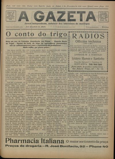Capa de um dos jornais.