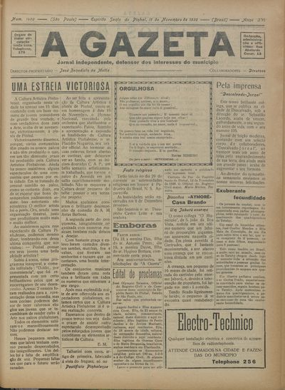 Capa de um dos jornais.