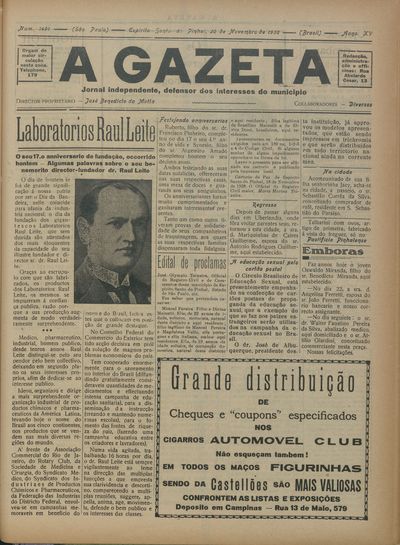 Capa de um dos jornais.