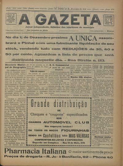 Capa de um dos jornais.