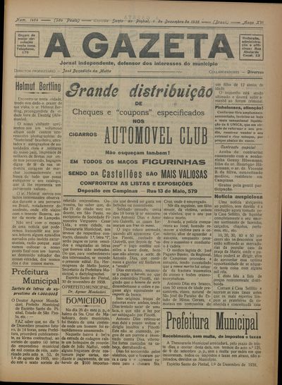 Capa de um dos jornais.