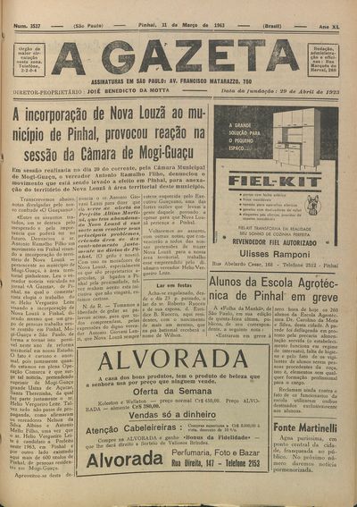 Capa de um dos jornais.