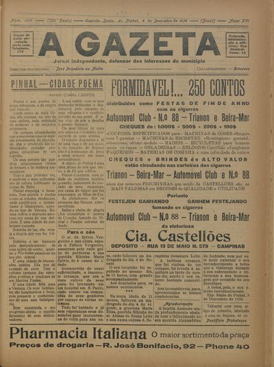 Capa de um dos jornais.