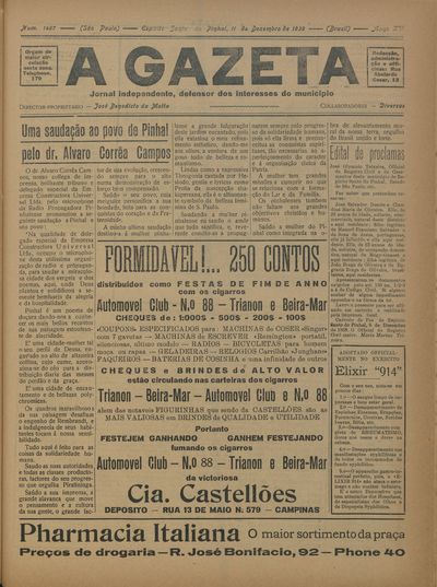 Capa de um dos jornais.