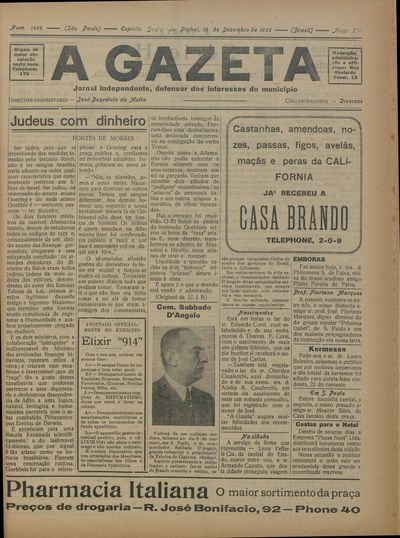Capa de um dos jornais.