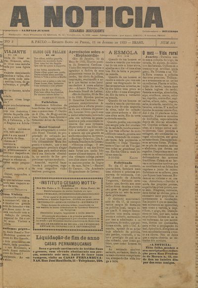Capa de um dos jornais.