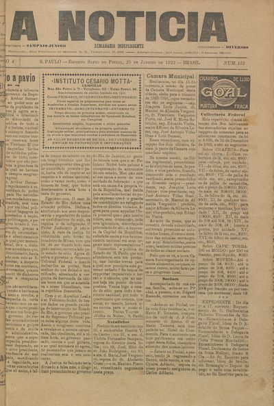 Capa de um dos jornais.