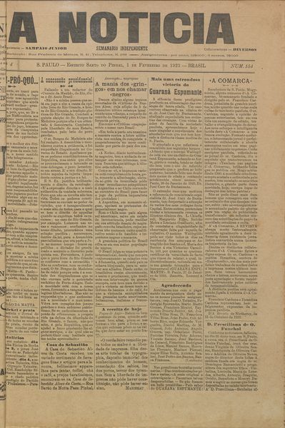 Capa de um dos jornais.