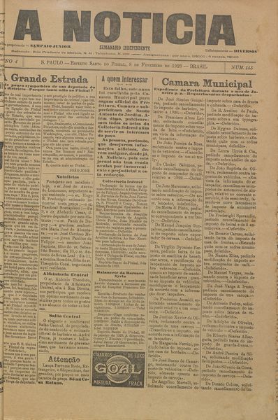 Capa de um dos jornais.