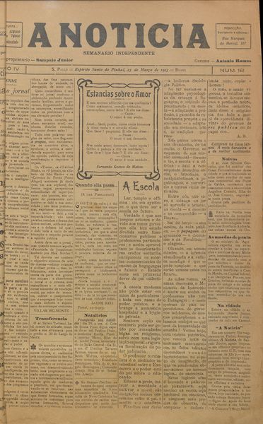 Capa de um dos jornais.
