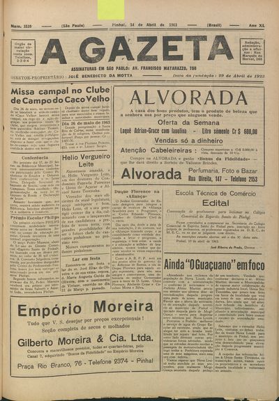 Capa de um dos jornais.