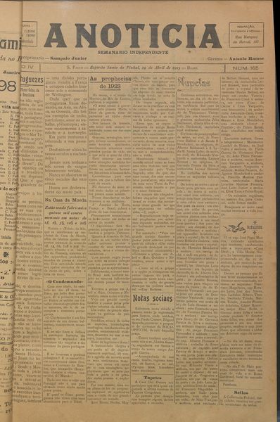 Capa de um dos jornais.