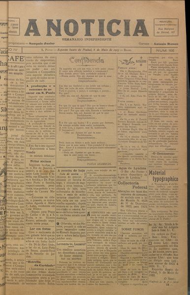 Capa de um dos jornais.