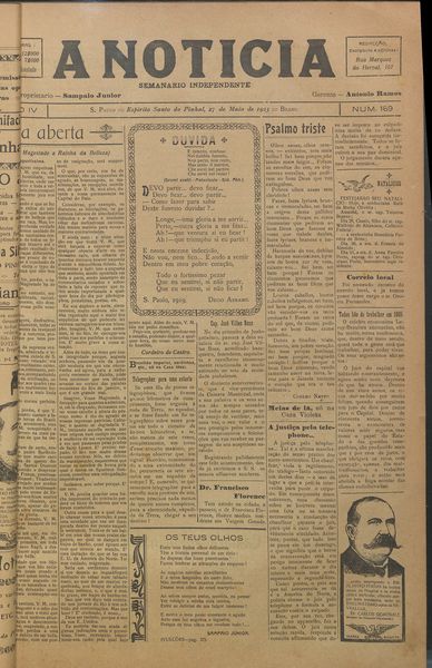 Capa de um dos jornais.