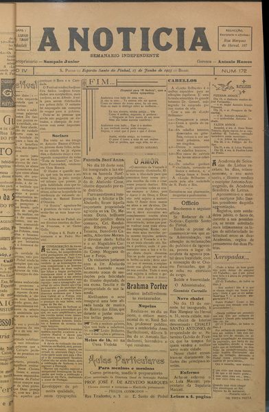 Capa de um dos jornais.