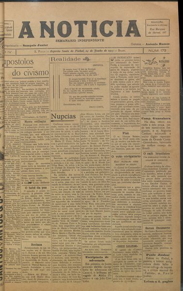 Capa de um dos jornais.