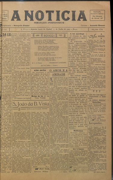 Capa de um dos jornais.