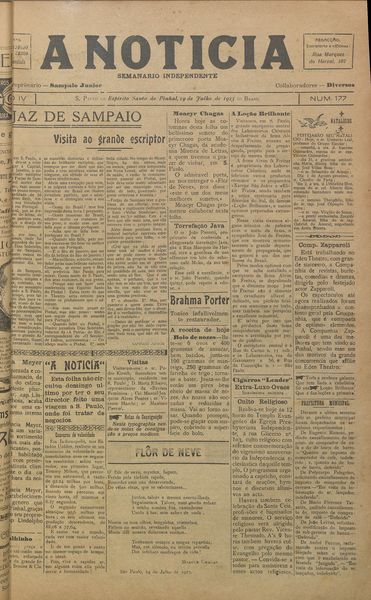 Capa de um dos jornais.