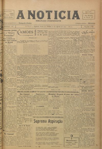 Capa de um dos jornais.