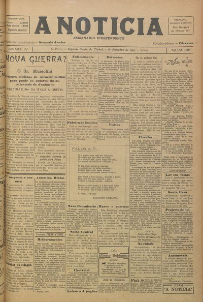 Capa de um dos jornais.