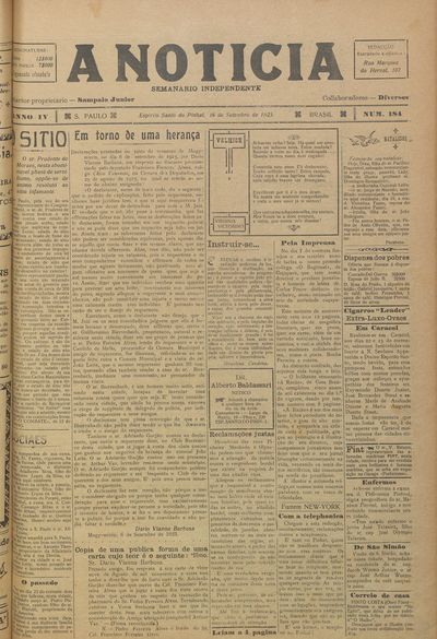 Capa de um dos jornais.