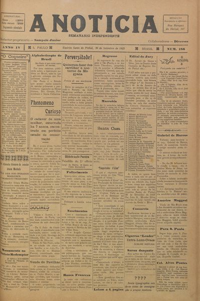 Capa de um dos jornais.