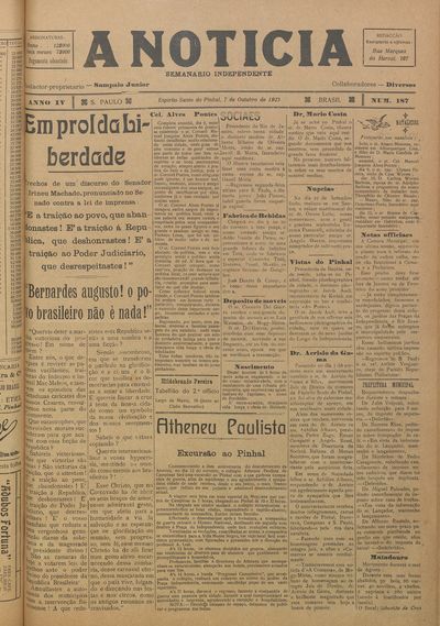 Capa de um dos jornais.