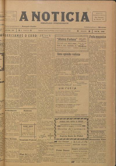 Capa de um dos jornais.