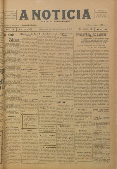 Capa de um dos jornais.