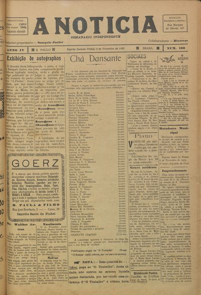 Capa de um dos jornais.