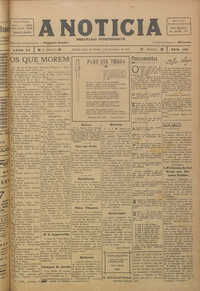 Capa de um dos jornais.