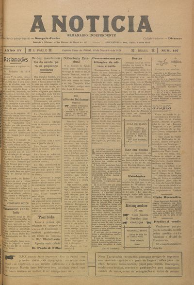 Capa de um dos jornais.