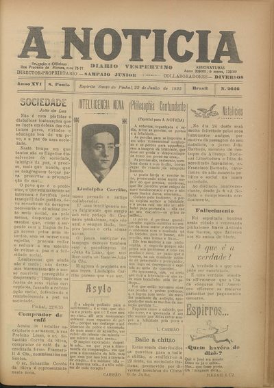 Capa de um dos jornais.