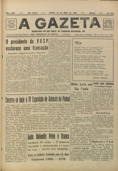 Capa de um dos jornais.