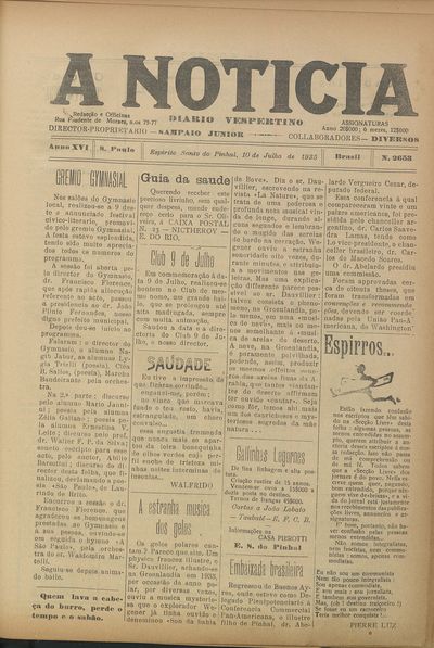 Capa de um dos jornais.