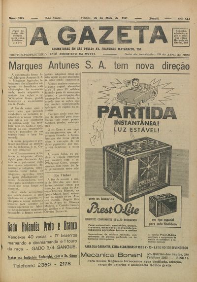 Capa de um dos jornais.