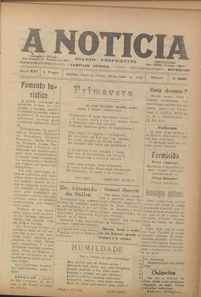 Capa de um dos jornais.