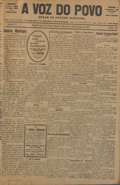 Capa de um dos jornais.