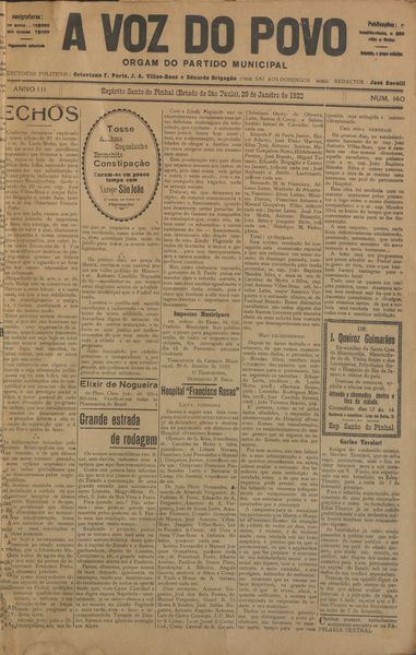Capa de um dos jornais.