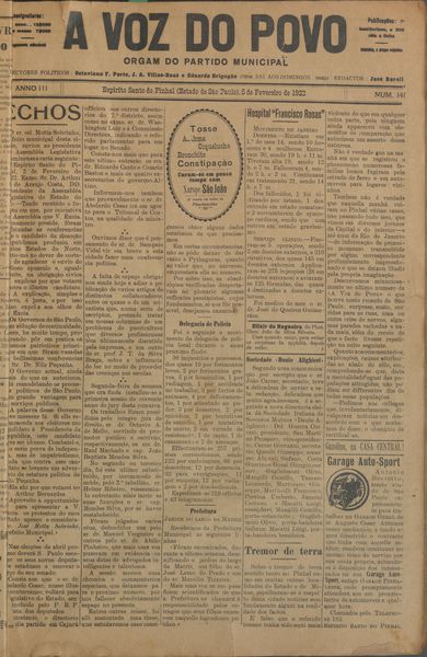 Capa de um dos jornais.