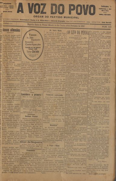 Capa de um dos jornais.