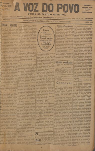 Capa de um dos jornais.