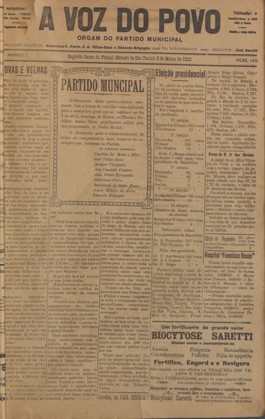 Capa de um dos jornais.