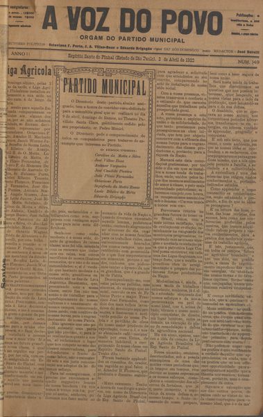 Capa de um dos jornais.
