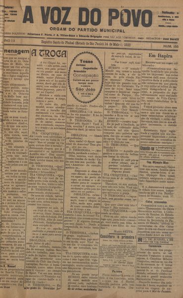 Capa de um dos jornais.