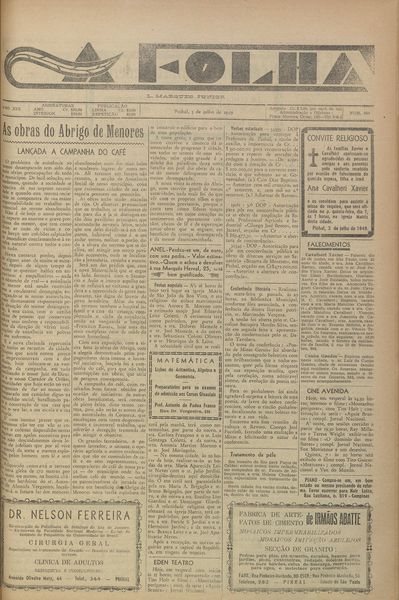 Capa de um dos jornais.