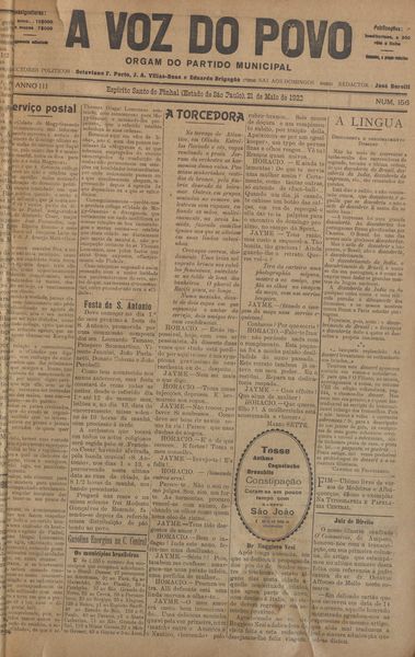 Capa de um dos jornais.