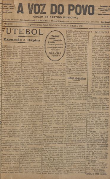 Capa de um dos jornais.