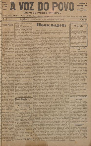 Capa de um dos jornais.
